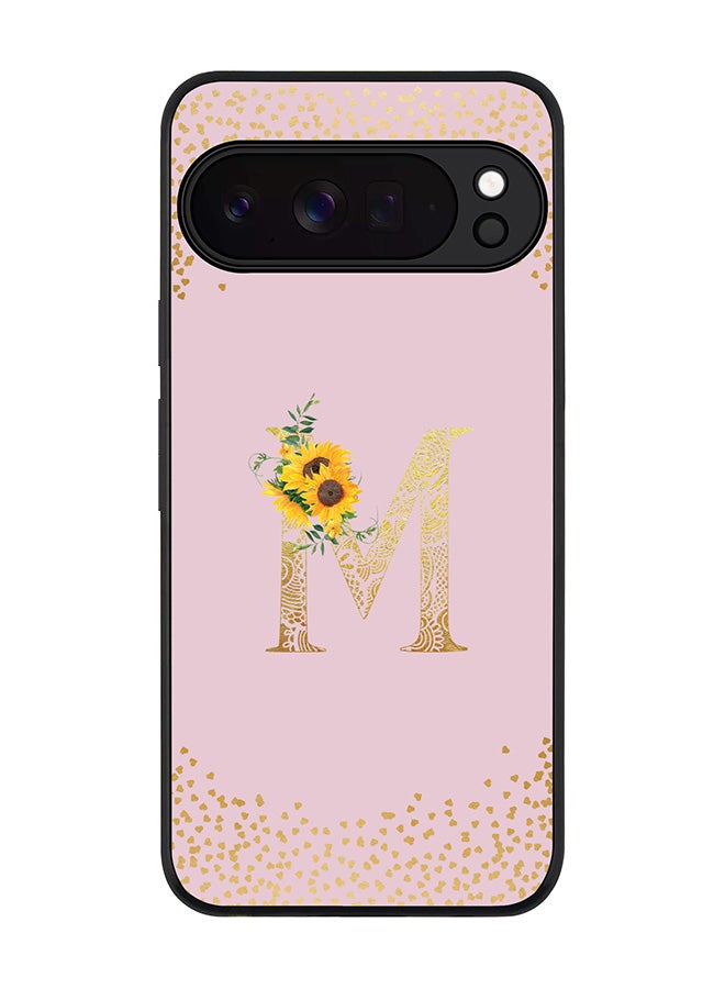 Stylizedd For Google Pixel 10 Pro XL Case,Slim fit Camera Protection, Shockproof Thin Phone cover  - Custom Floral Monogram - M  (Pink ) - Image 1
